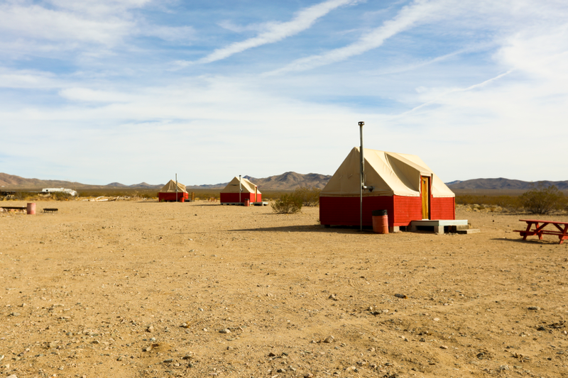 Cowboy cabins behind the hotel.